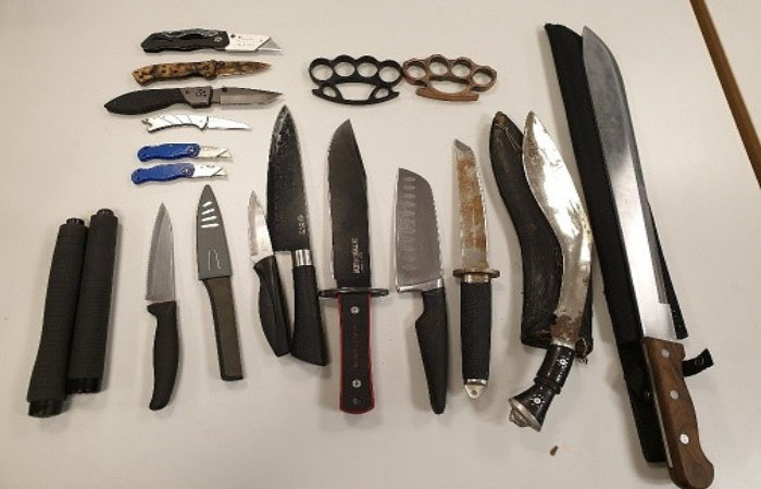 Picture of Knives confiscated by Merseyside Police in Kirkby