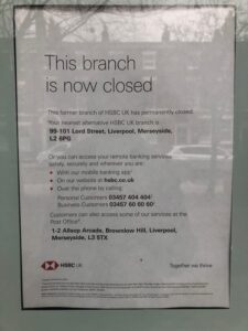 HSBC branch closure sheet bootle