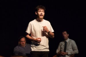 L-R Robert Smith, James Lawrence and Rob Keyes performing Both Parents Matter written by Mark Davoren. Photography by Anthony McAloon