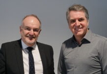 LJMU Vice-Chancellor Mark Power with Metro Mayor Steve Rotheram (right) Credit: LJMU