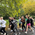 Women running in Sefton Park