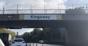 Exit of Kingsway tunnel into Liverpool city centre