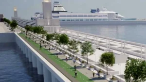 Artist's rendition of what the proposed barrage could look like. Photo (c) Liverpool City Centre Combined Authority