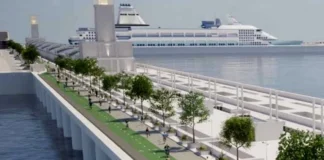 Artist's rendition of what the proposed barrage could look like. Photo (c) Liverpool City Centre Combined Authority