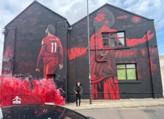 Mohamed Salah mural on Anfield Road (Credit- Daniel Zambartas)