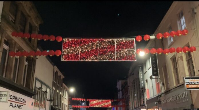 Chinese lanterns hanging on Bold Street for the year of the dragon (c) Jake Hughes