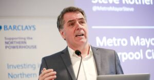 Metro mayor Steve Rotheram speaking at a conference