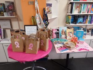 Breast Cancer awareness at book shop