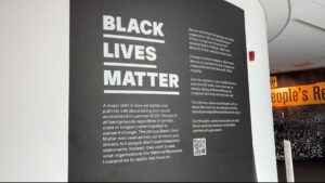 Black Lives Matter information in Liverpool Museum (c) Hannah Towler