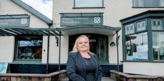 Sharon Dooley outside of Co-op Funeralcare, Allerton. (c) WPR agency