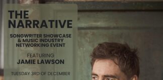 A poster promoting The Narrative event starring Jamie Lawson on Tuesday 3rd December.