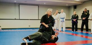 Liverpool Ju-Jitsu legend, Sue King, teaching in her school in Norris Green.