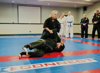 Liverpool Ju-Jitsu legend, Sue King, teaching in her school in Norris Green.