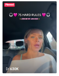 Screenshot from Olivia's TikTok page