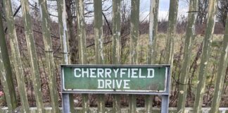 Cherryfield Drive road sign.