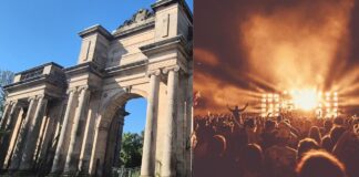 Birkenhead Park Gates (By Jack Burgess). Stock image of festival (free range stock)