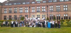 LHU staff and students protesting against staff cuts. Credit: UCU 