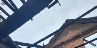 Woolton Hall suffered extensive fire damage last month (credit: Merseyside Police)