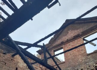 Woolton Hall suffered extensive fire damage last month (credit: Merseyside Police)
