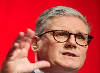 Sir Keir Starmer delivering a speech