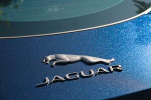 Jaguar Badge on a car.