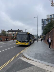 Image of an Arriva bus, on Brownlow Hill.