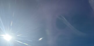 Plane wing in the sky