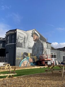 Captain Mike Lowe Mural Artwork at Master Mariner Bar in New Brighton