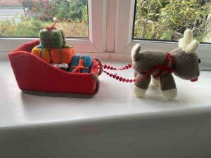 Crocheted reindeer. Photo (C) Leanne Jones