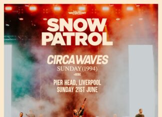 A poster for On the Waterfront festival featuring Snow Patrol , Circa Waves and Sunday (1994)