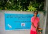 Lucas Helps Dogs charity banner outside their monthly pop-up centre in Hikkaduwa.