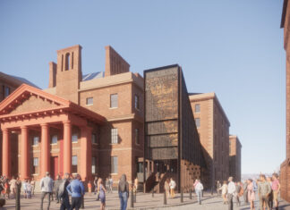 An illustration showing how the new entrance pavilion to the International Slavery Museum will look