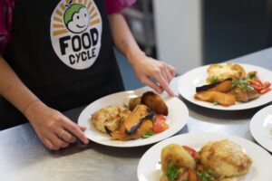 Image of meals at FoodCycle (c) Deb James, FoodCycle