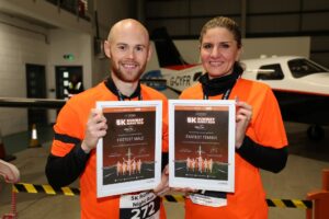 Male and female winners, Ashley Taylor and Magdalena Watling (c) Robin Tudor, Head of PR, Liverpool John Lennon Airport