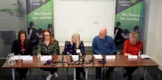 Relatives of some of the Hillsborough victims at a press conference to mark publication of the IOPC report into the disaster