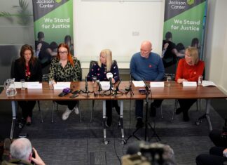 Relatives of some of the Hillsborough victims at a press conference to mark publication of the IOPC report into the disaster
