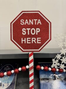 Christmas decorations on display in Liverpool Central Library