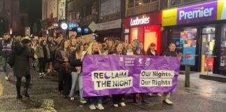 A picture of people marching at Reclaim the Night