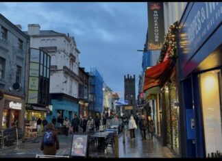 Dark Bold Street in Winter