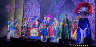 A shot of the cast of Dick Wittington on stage