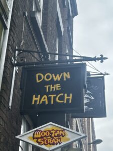 photo of Down the Hatch restaurant sign