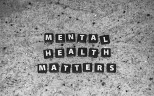 Mental Health Matters spelled out using tiled letters