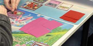 People playing Pokémon card game. Photo (c) Chloe McLoughlin