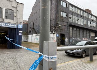 Police tape on Parr Street