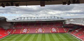 Image of Anfield stadium, Liverpool.