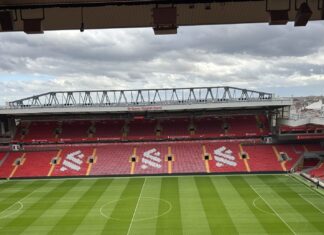 Image of Anfield stadium, Liverpool.