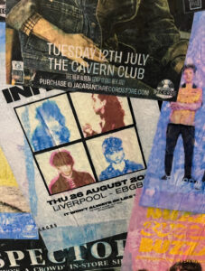 Posters showing concerts in smaller venues