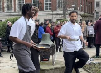 Chef's in the 2026 Liverpool Pancake Day Race