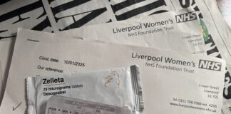 Gynaecologist letter and the one of the pills given to relieve symptoms