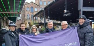 purple flag banner 2025